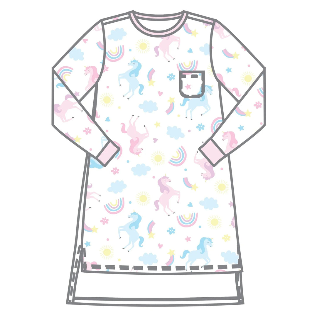 UNICORN MAGIC LONG SLEEVE NIGHTDRESS