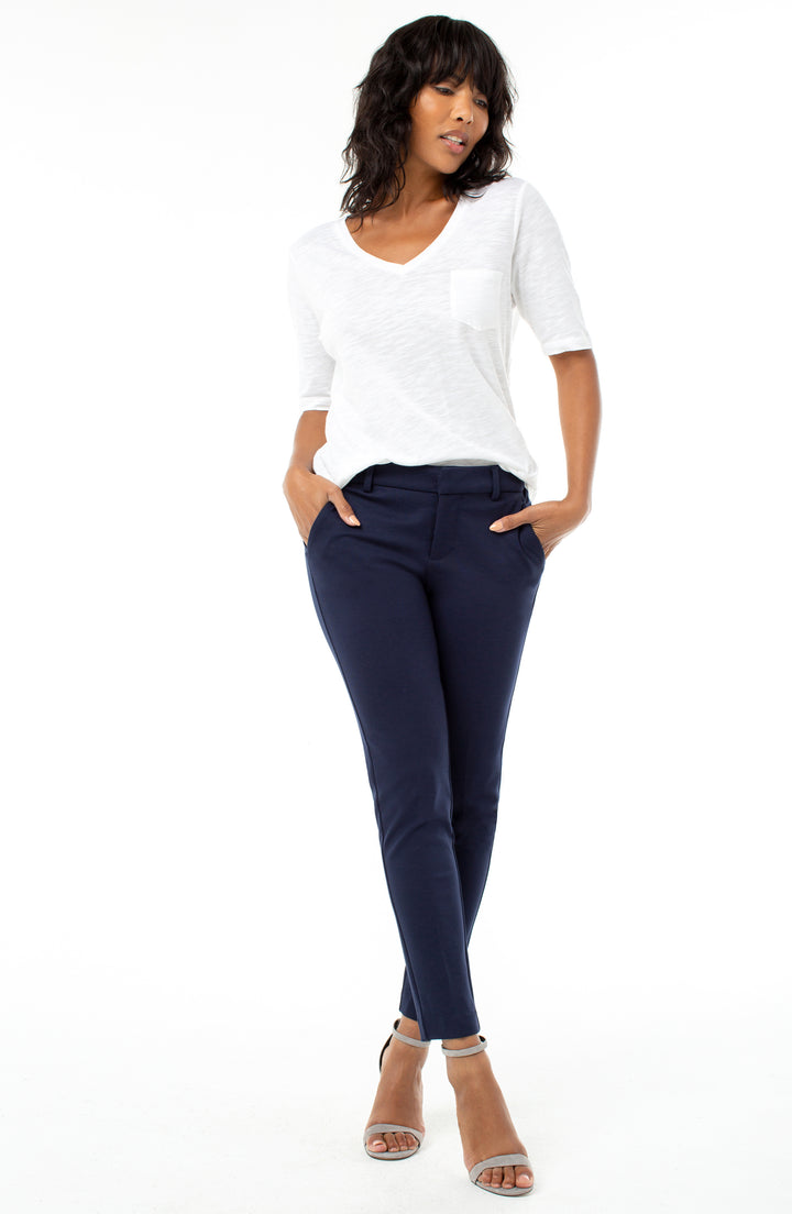 LIVERPOOL: KELSEY KNIT TROUSER SUPER STRETCH | CADET BLUE