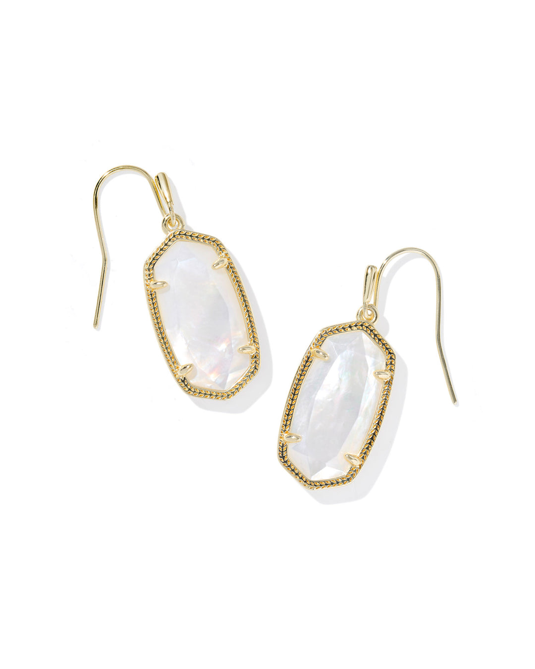 DANI DROP EARRING, GOLD IVORY MOTHER PEARL