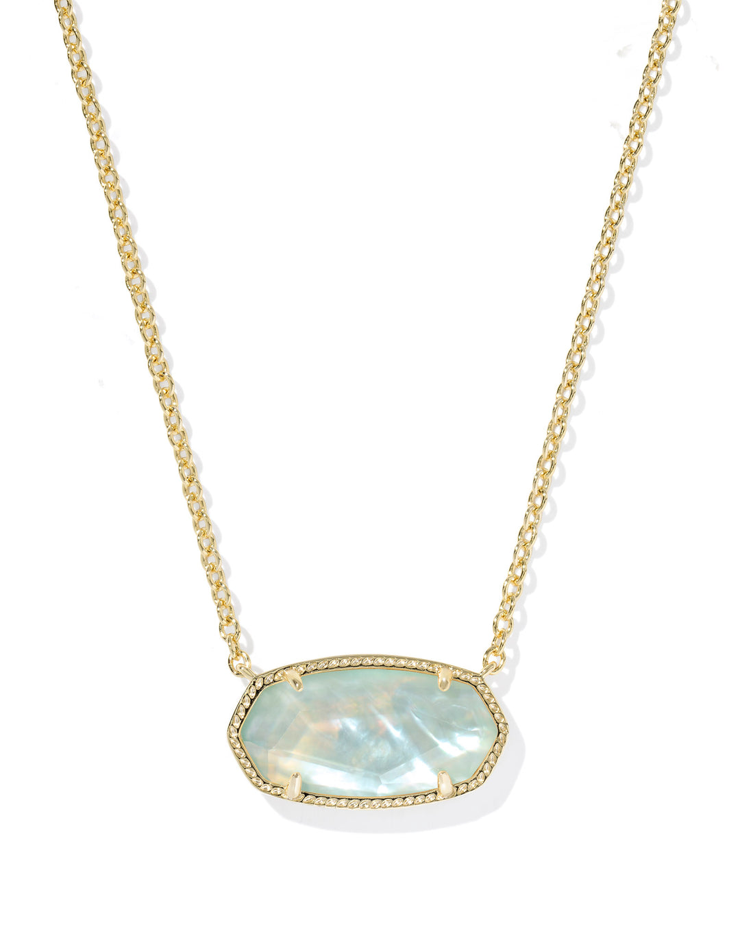 ELISA STATEMENT SHORT PENDANT NECKLACE, GOLD LIGHT BLUE ILLUSION