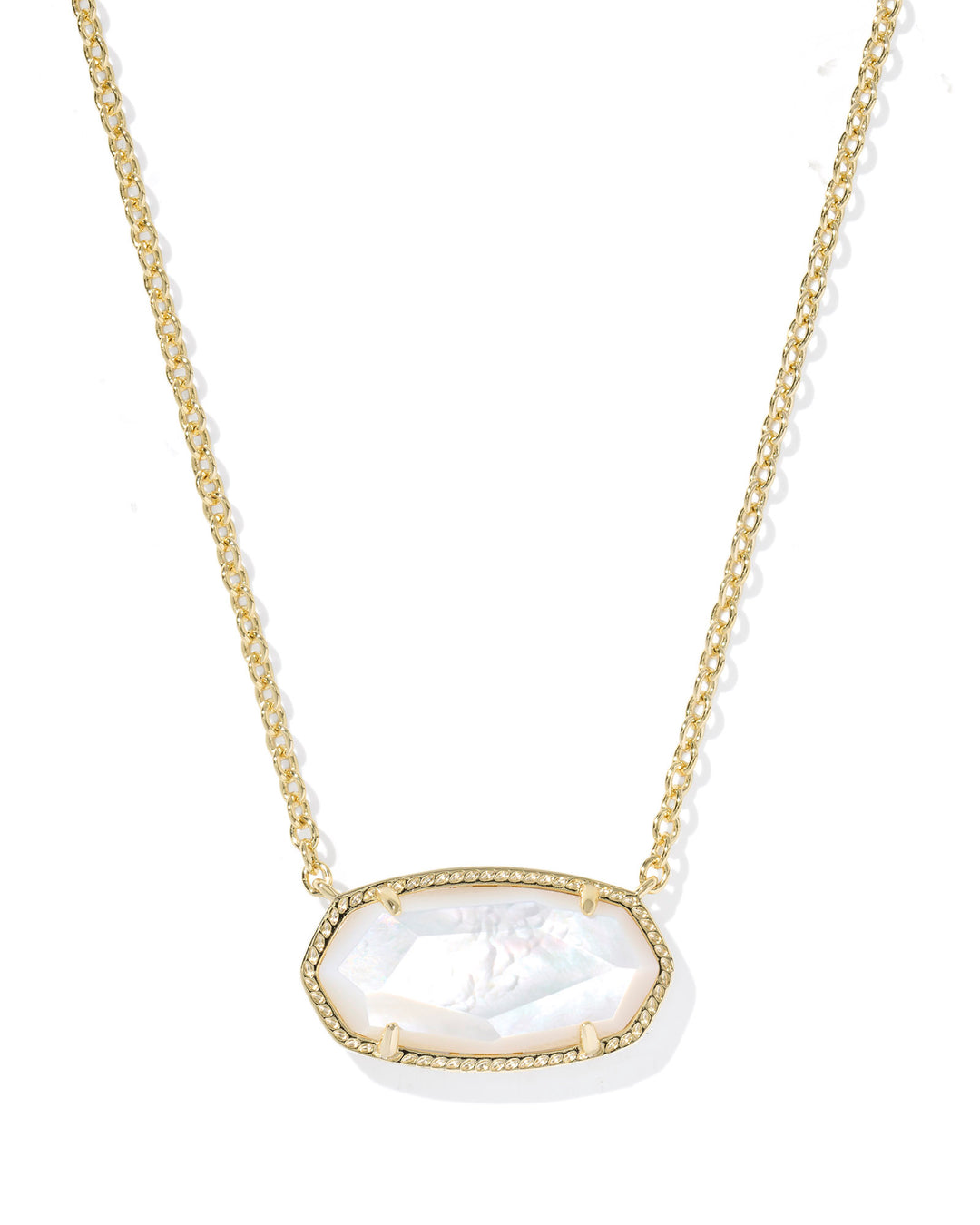 ELISA STATEMENT SHORT PENDANT NECKLACE, GOLD IVORY MOTHER OF PEARL