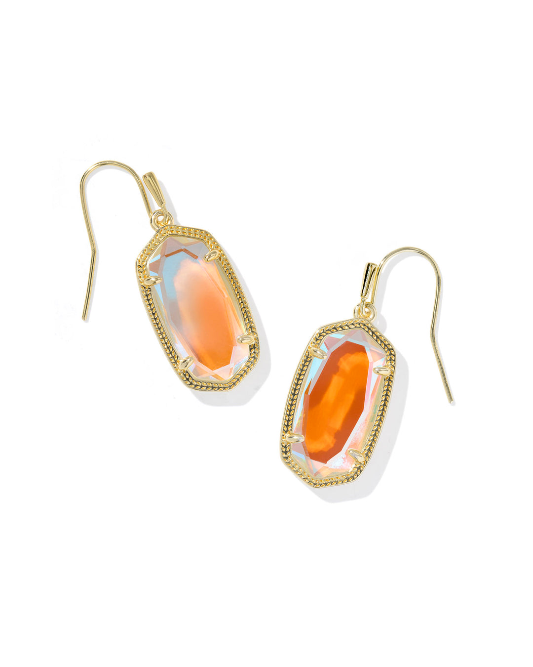 DANI DROP EARRING, GOLD DICHROIC GLASS