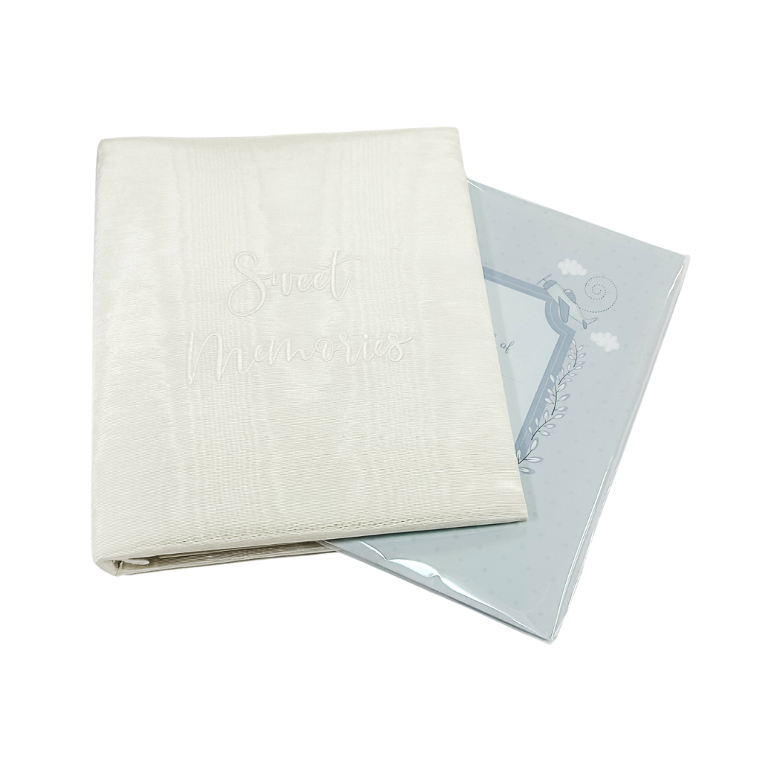 CANDLELIGHT SOLID MOIRE BABY MEMORY BOOK