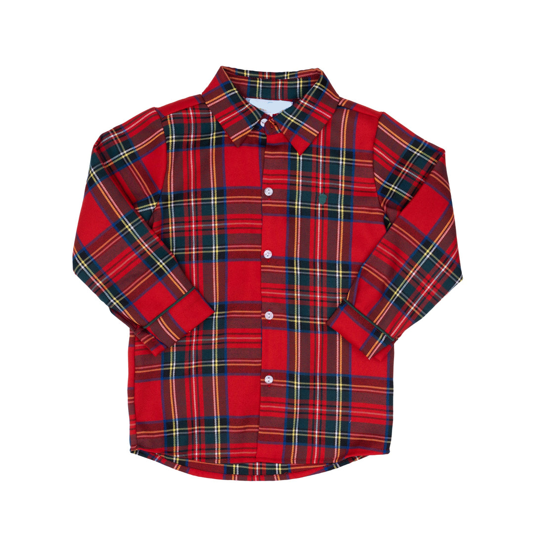 Red plaid shirt on a white background