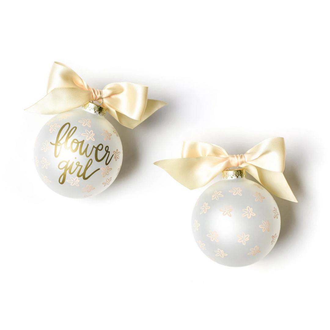 FLORAL FLOWER GIRL GLASS ORNAMENT