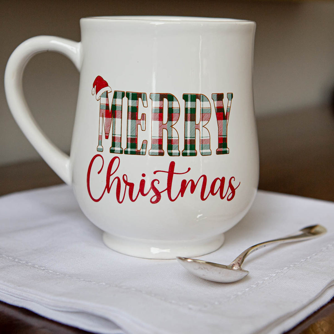 MANSFIELD PLAID MERRY CHRISTMAS COFFEE MUG