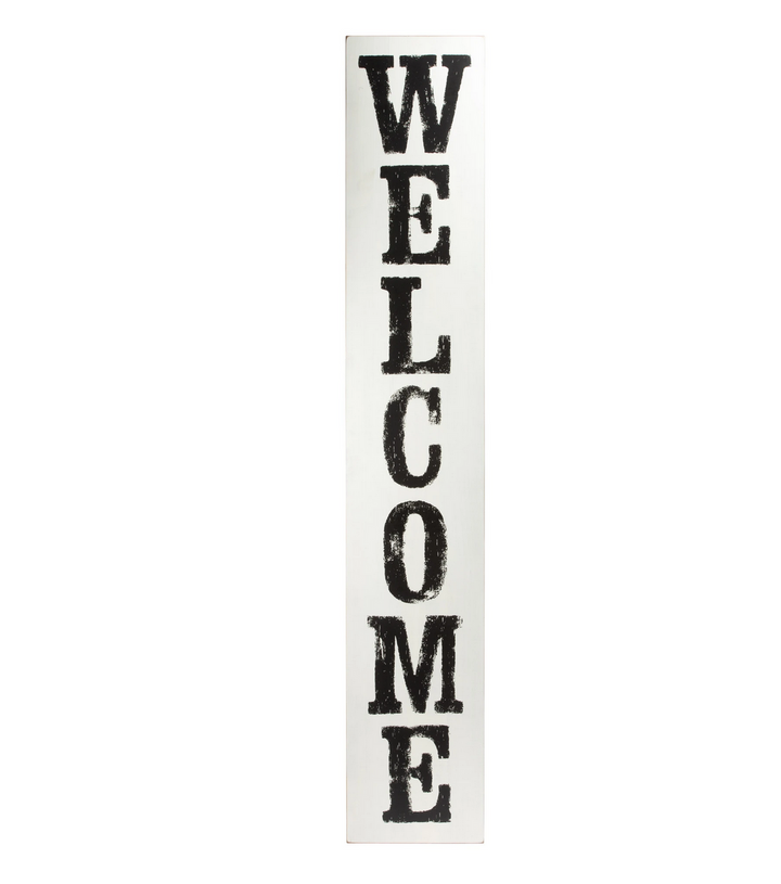 WHITEWASHED WELCOME BOARD