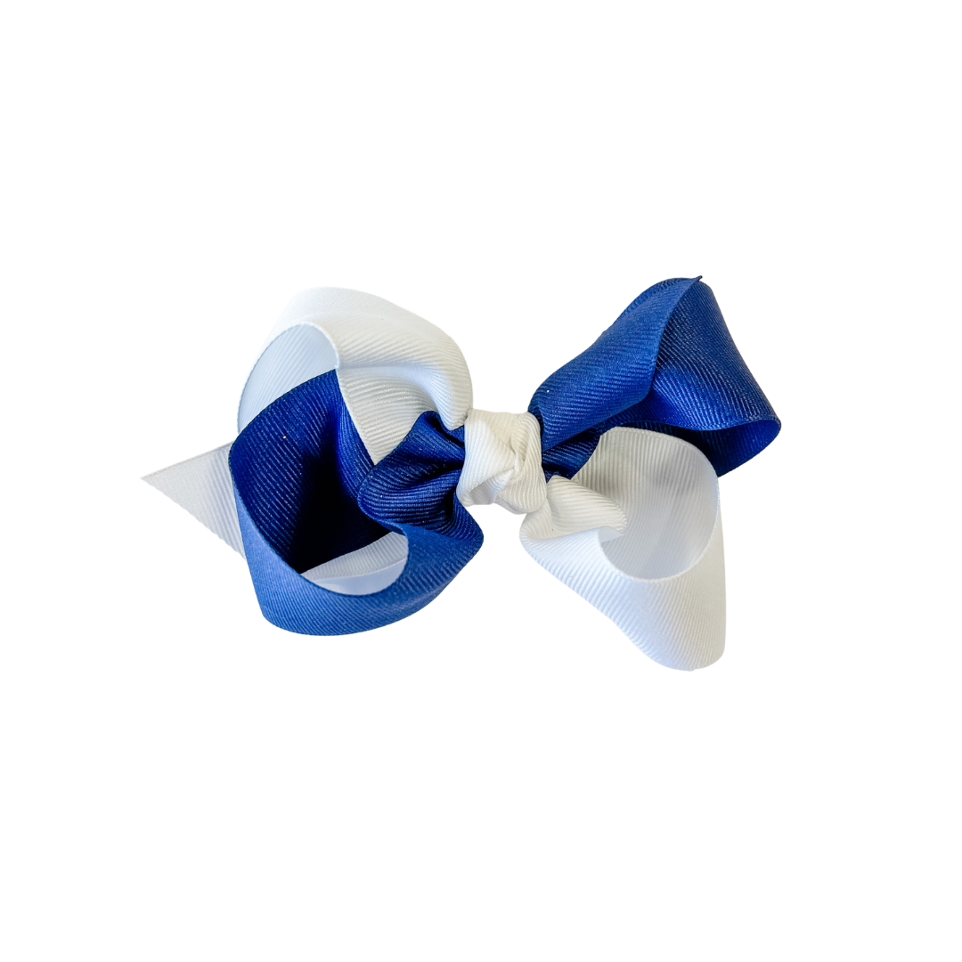 WHITE AND BLUE CHILDRENS BOW