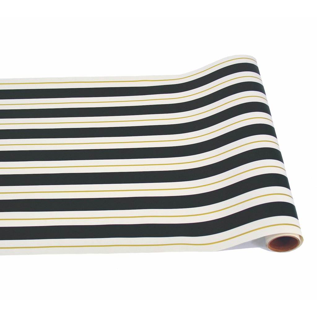 BLACK & GOLD AWNING STRIPE RUNNER