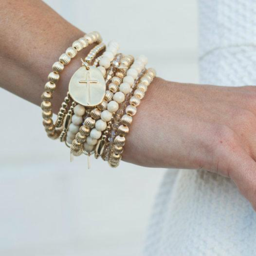 EXTENDS - DIGNITY GOLD 6MM BEAD BRACELET