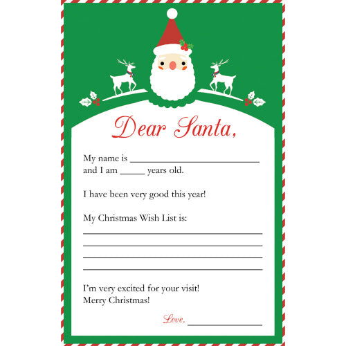 DEAR SANTA FILL IN THE BLANK FLAT NOTECARDS
