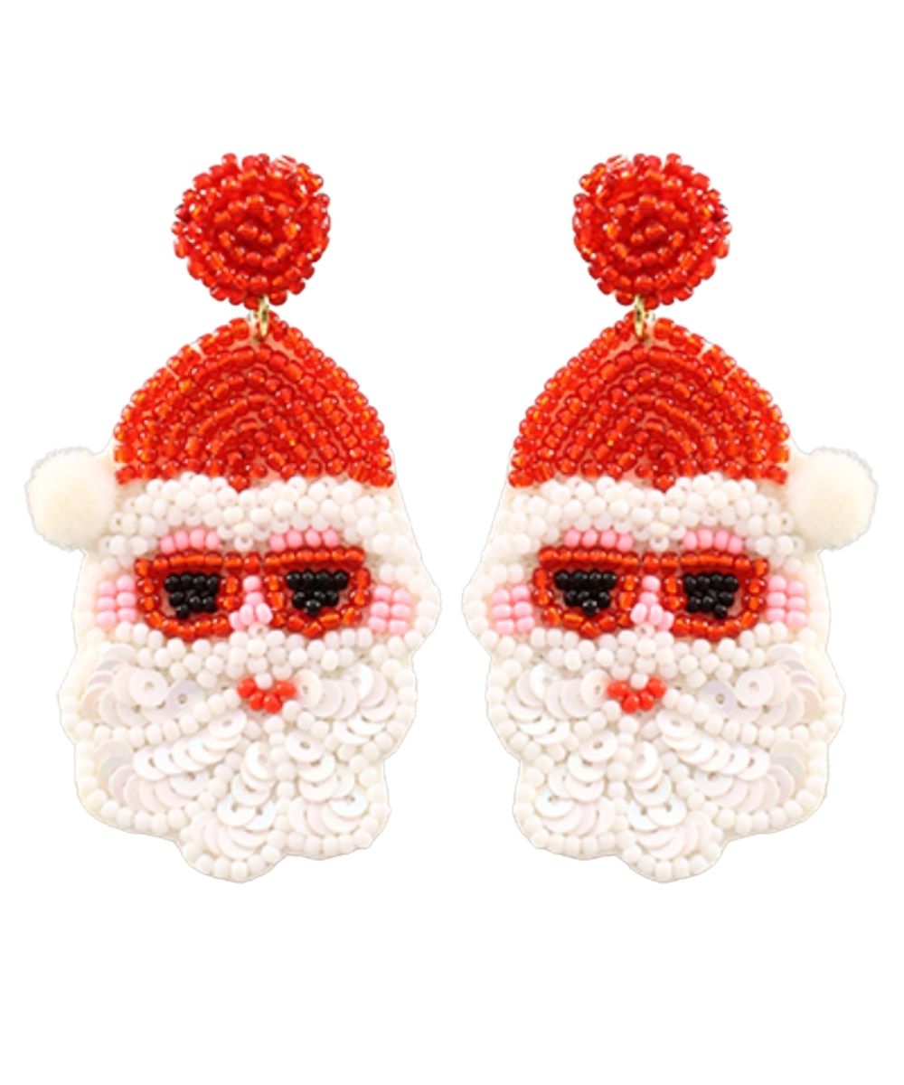 SANTA WITH SUNGLASSES EARRINGS
