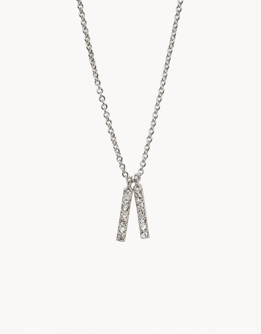 SILVER LEAN ON ME/DOUBLE BARS SEA LA VIE NECKLACE