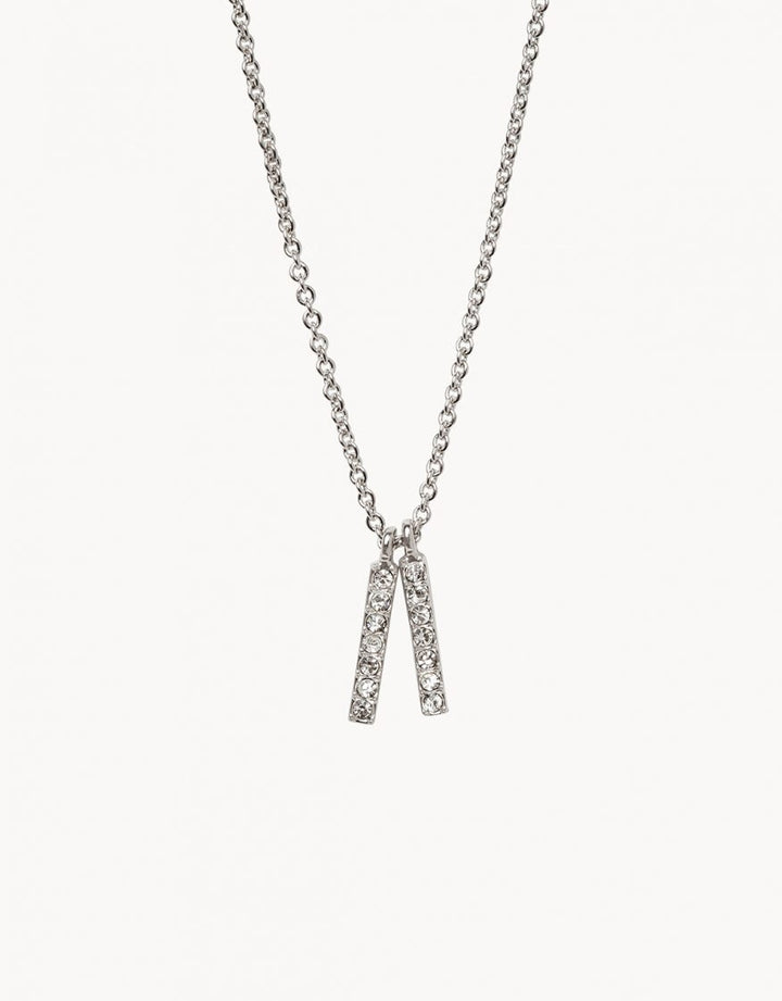SILVER LEAN ON ME/DOUBLE BARS SEA LA VIE NECKLACE