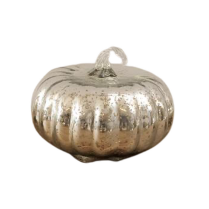SILVER MERCURY GLASS PUMPKIN
