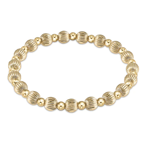 EXTENDS - DIGNITY GRATEFUL PATTERN 6MM GOLD BEAD BRACELET