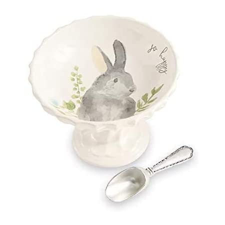 WATERCOLOR BUNNY PEDESTAL GRAY