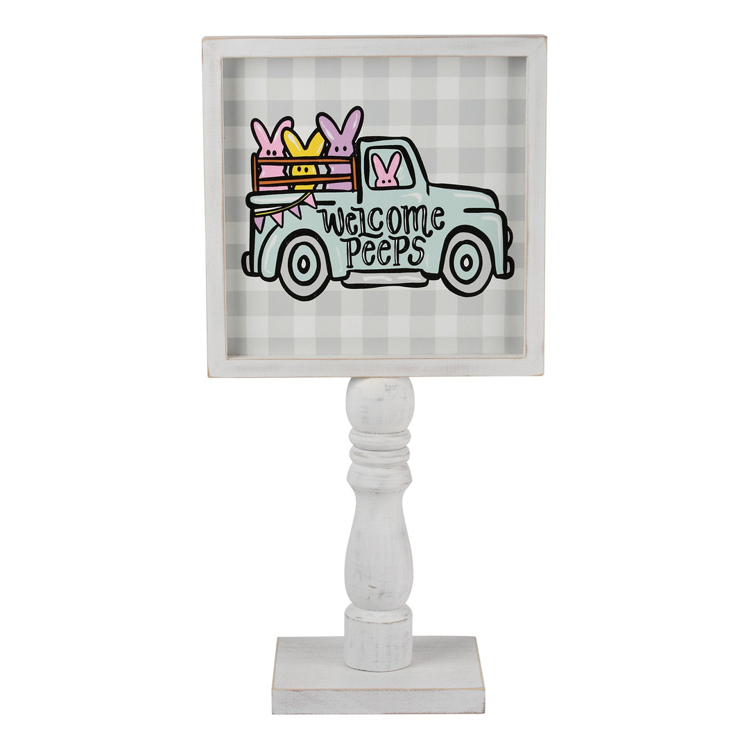 WELCOME PEEPS/LOVE MORE TRUCK REVERSIBLE WOODEN STAND