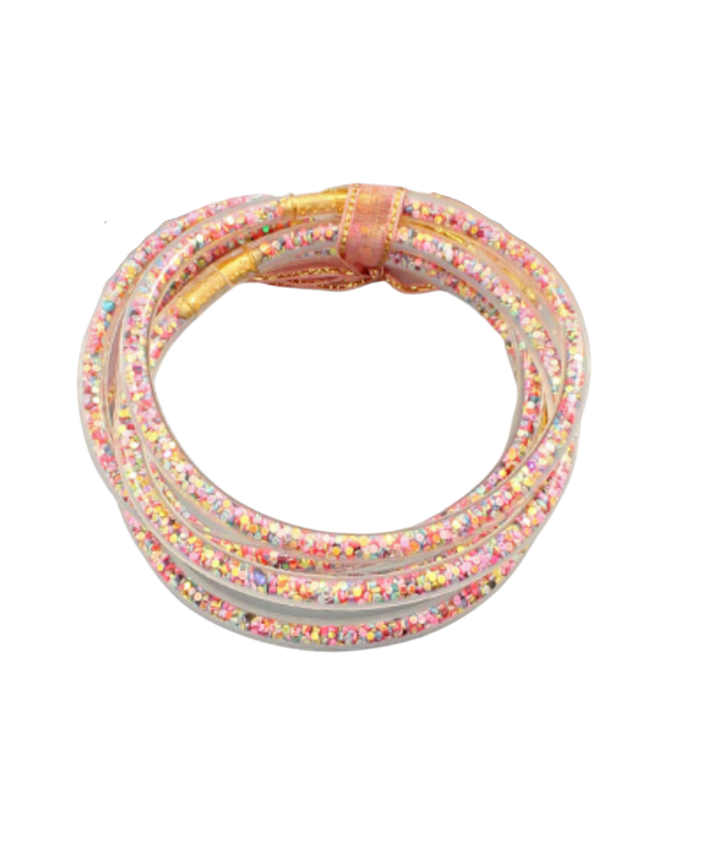 Glitter Plastic Jelly Glitter Bracelets With All Weather Bangles, Filled  With Silicone And Bowknot Jelly Perfect For Summer Fun! From Fashion12358,  $3.15