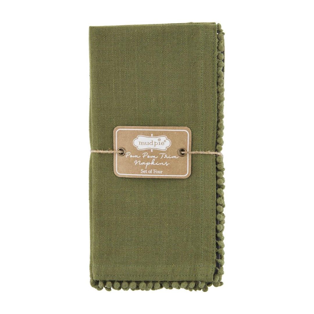 SAGE GREEN POM NAPKIN SET