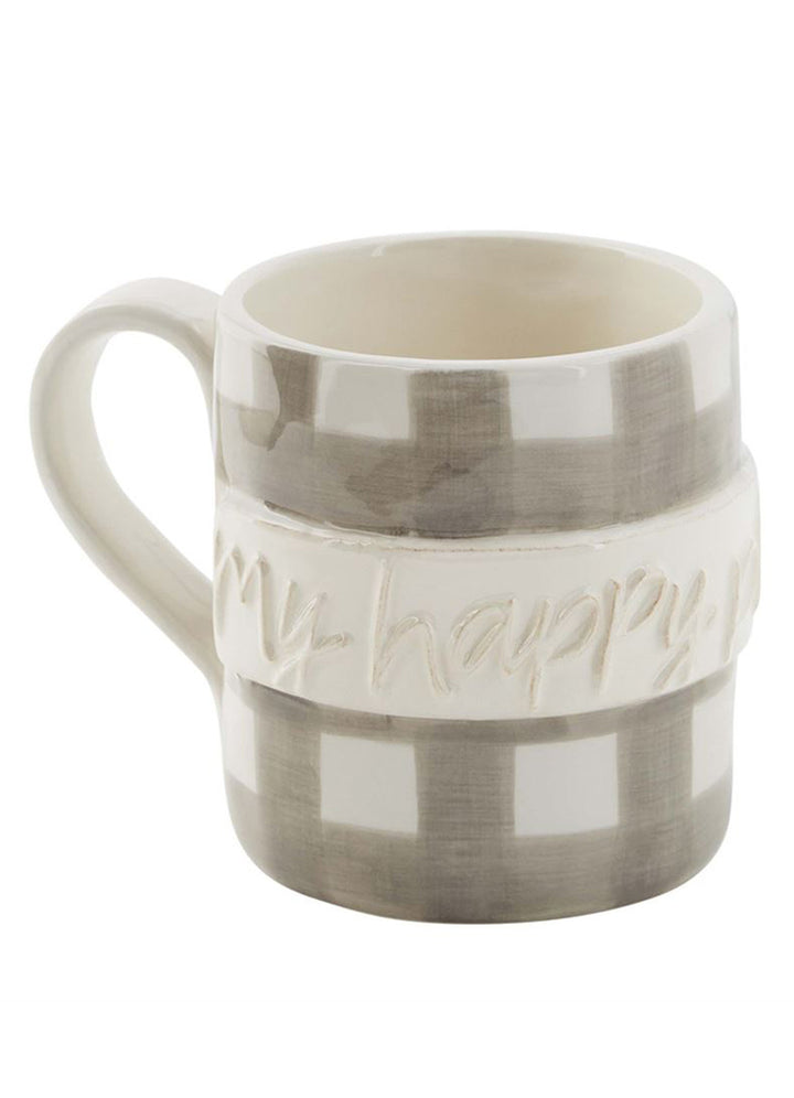MUDPIE HAPPY PLAQUE BOXED MUG MY HAPPY PLACE
