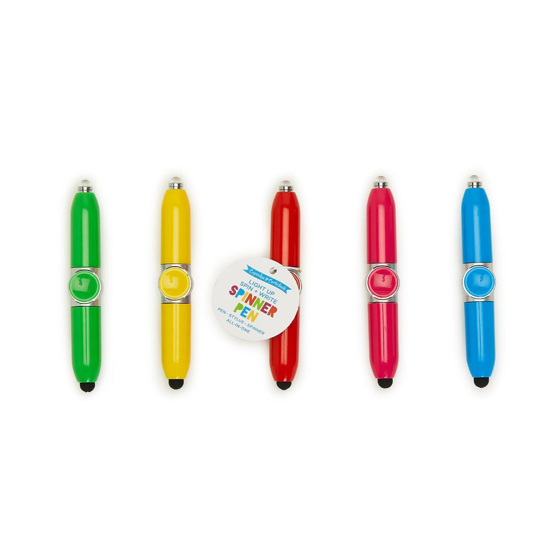 LIGHT UP BALL POINT AND STYLUS SPINNER PEN