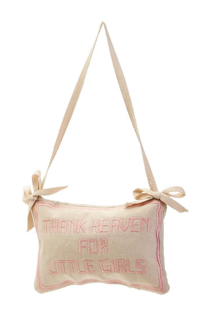 BABY PINK THANK HEAVEN FOR LITTLE GIRLS PILLOW