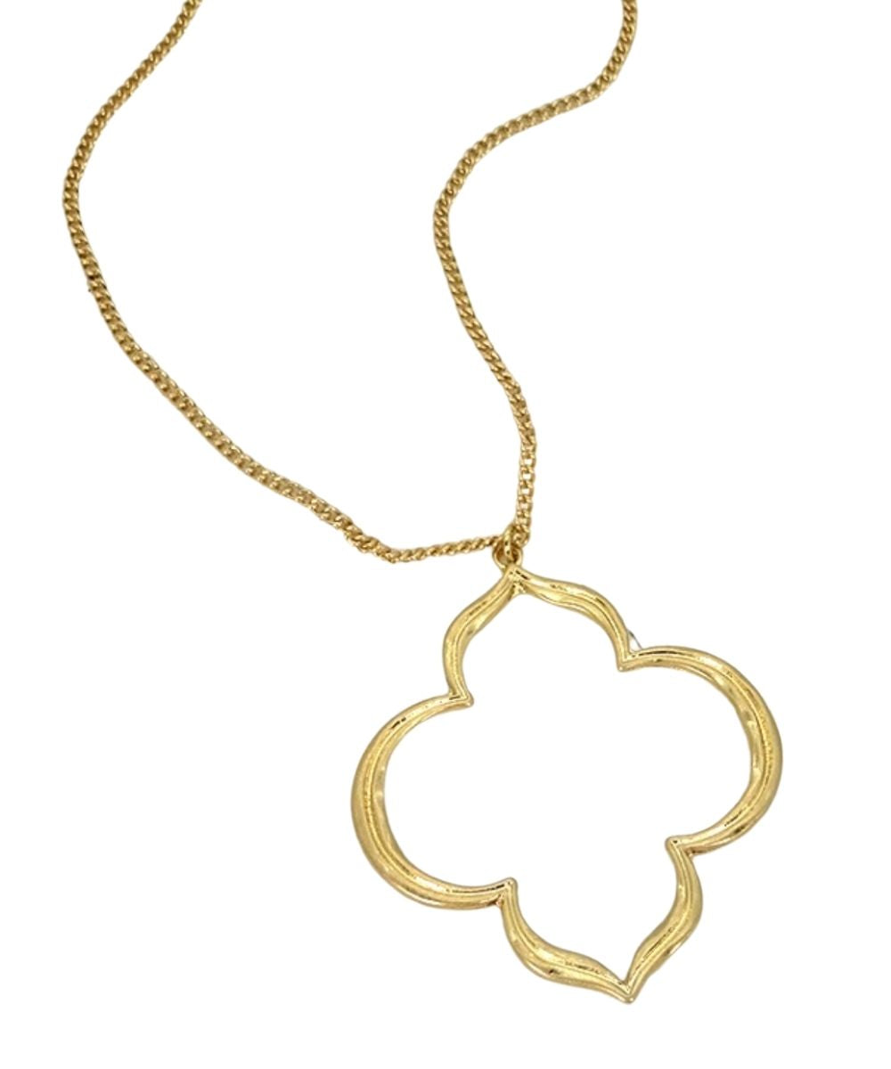 GOLD CLOVER PENDANT NECKLACE