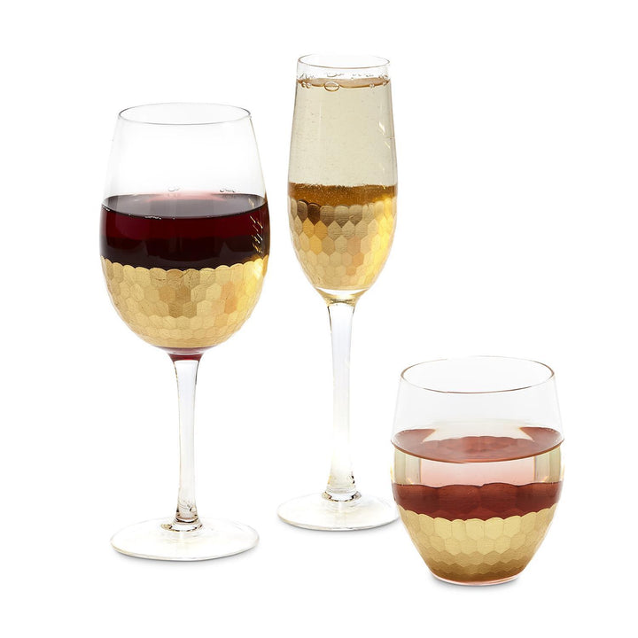 GOLD FACETED GLASS IN 3 STYLES
