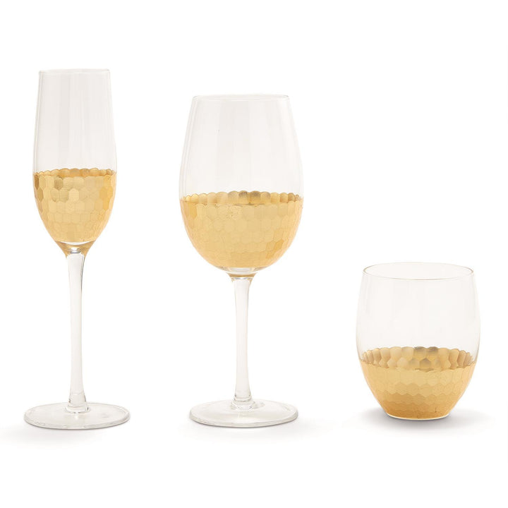 GOLD FACETED GLASS IN 3 STYLES