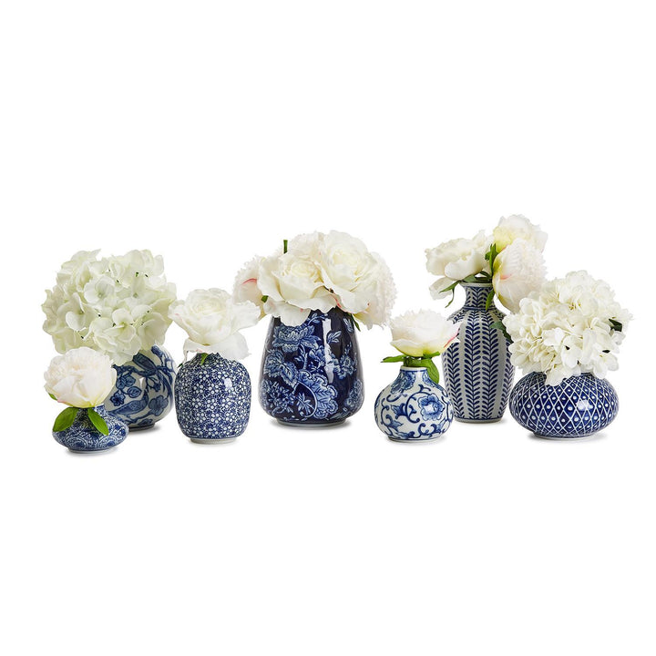 BLUE & WHITE HAND PAINTED VASES