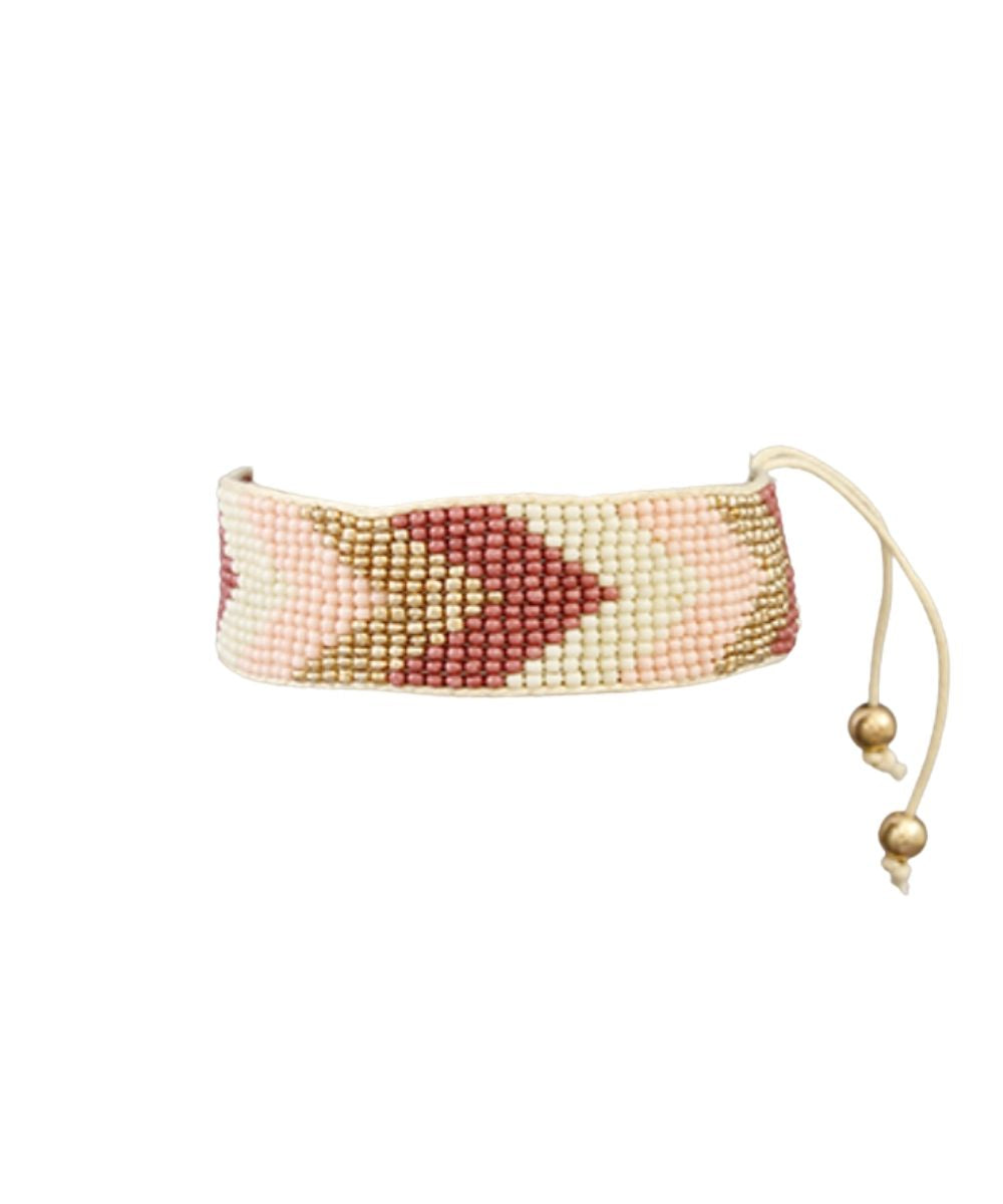 PINK CHEVRON BEADED BRACELET