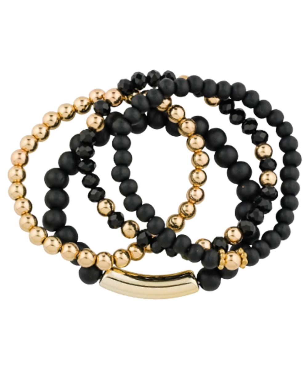BLACK 4 ROW BRACELET