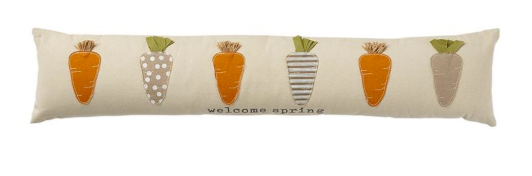 MUDPIE EASTER APPLIQUE LONG PILLOWS, CARROTS