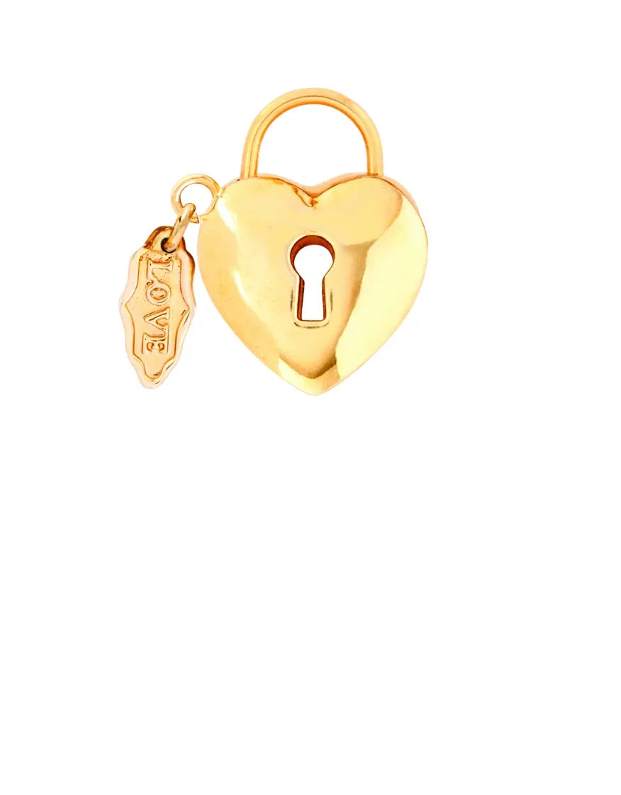 KEYHOLE HEART PADLOCK CHARM