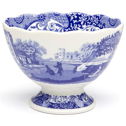 BLUE ITALIAN FOOTED BOWL
