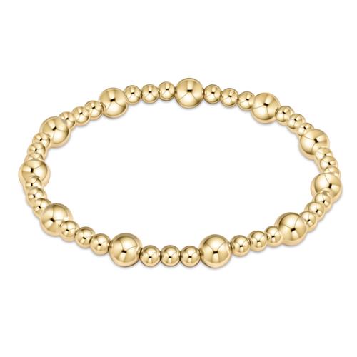 CLASSIC SINCERITY PATTERN 6MM GOLD BEAD BRACELET