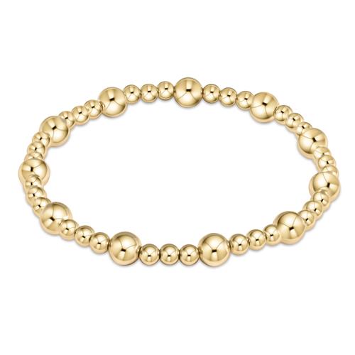 CLASSIC SINCERITY PATTERN 6MM GOLD BEAD BRACELET