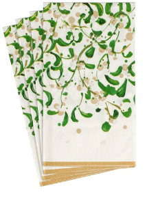 FINAL SALE CASPARI GUEST TOWEL MODERN MISTLETOE
