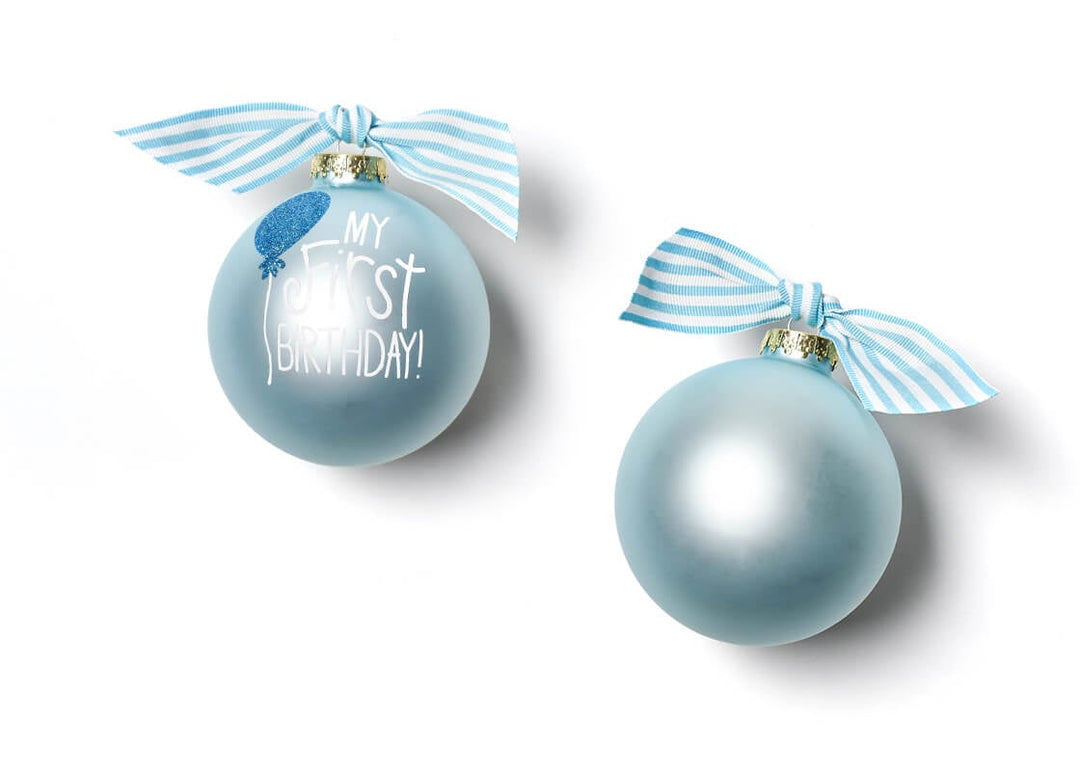 MY FIRST BIRTHDAY BOY GLASS ORNAMENT
