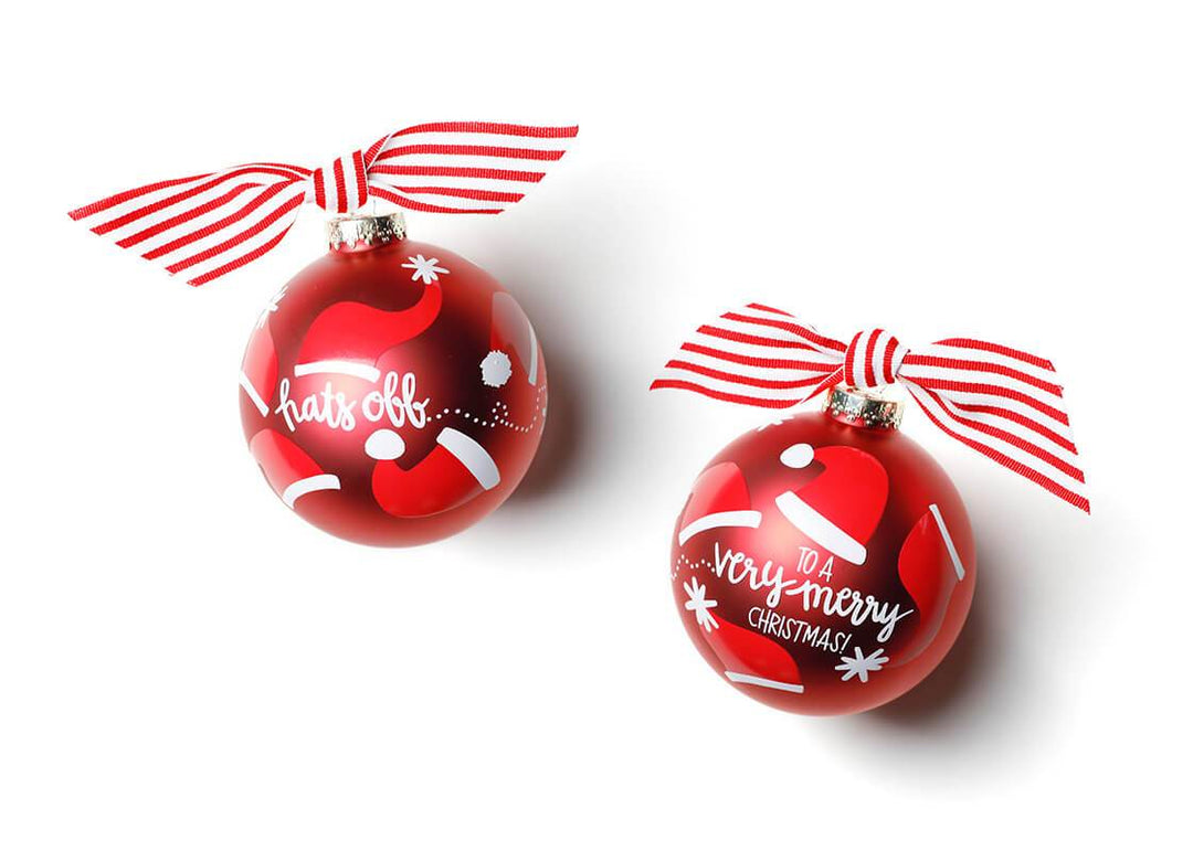 HATS OFF GLASS ORNAMENT