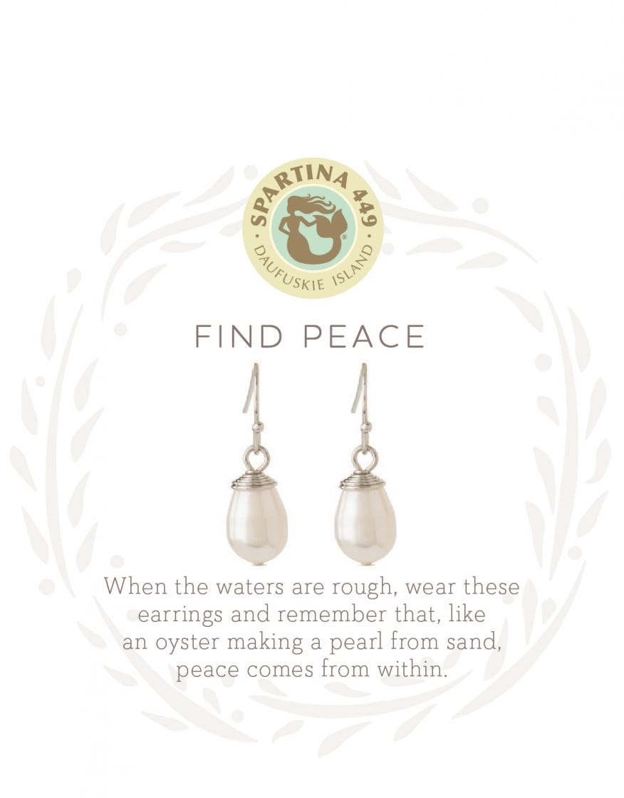 SILVER SEA LA VIE DROP EARRINGS FIND PEACE