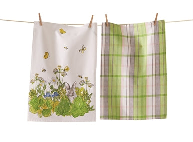 TAG GARDEN BUNNY DISHTOWELS S/2