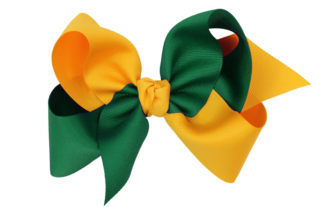 FOREST GREEN & YELLOW GOLD CRISS CROSS BOW