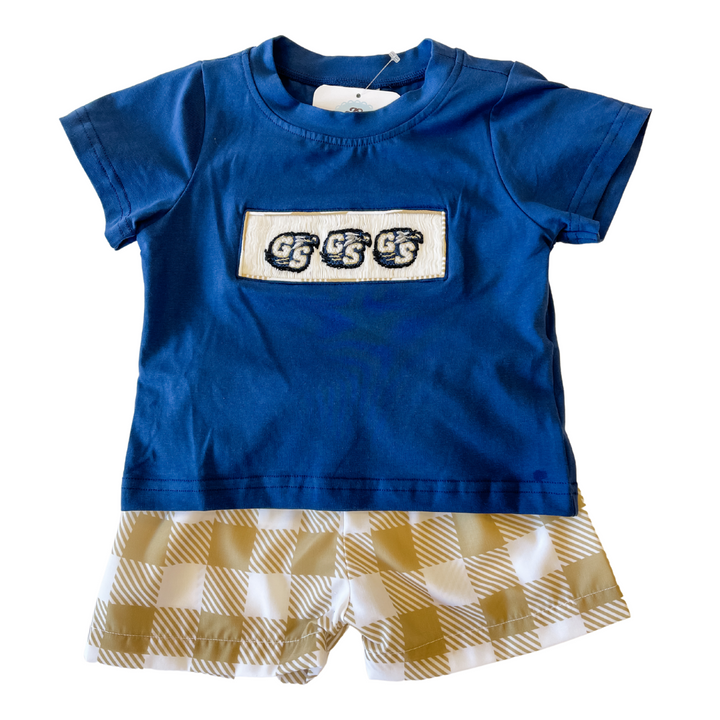 FINAL SALE NAVY GAME DAY SMOCKED SET
