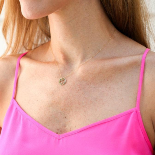 16" NECKLACE GOLD, GUARDIAN ANGEL CHARM