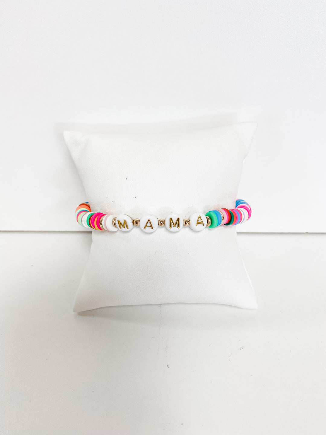 MAMA MULTI COLOR RUBBER BEAD BRACELET