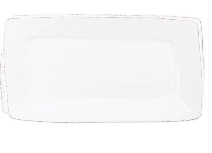 LASTRA WHITE RECTANGULAR PLATTER