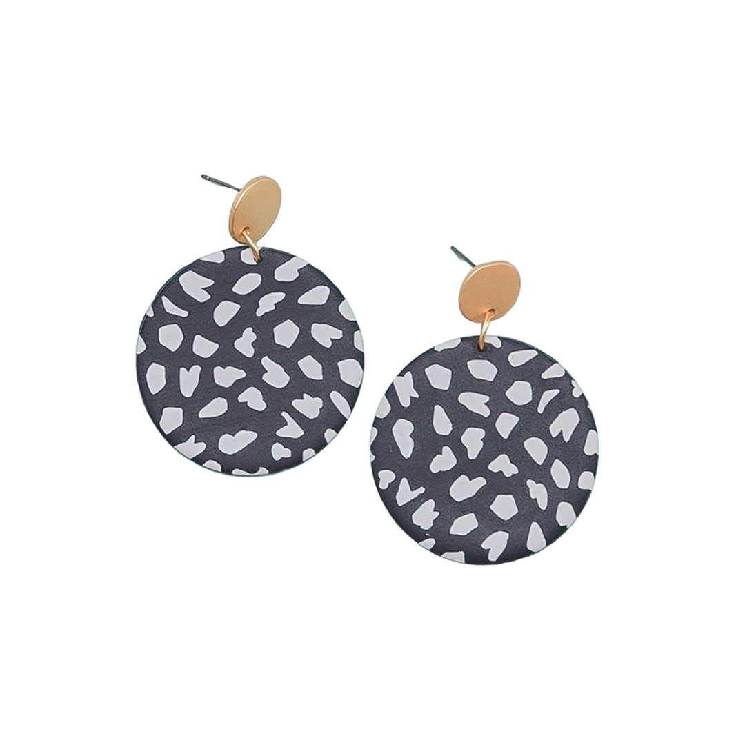 LESLIE BLACK WILD DOT EARRINGS