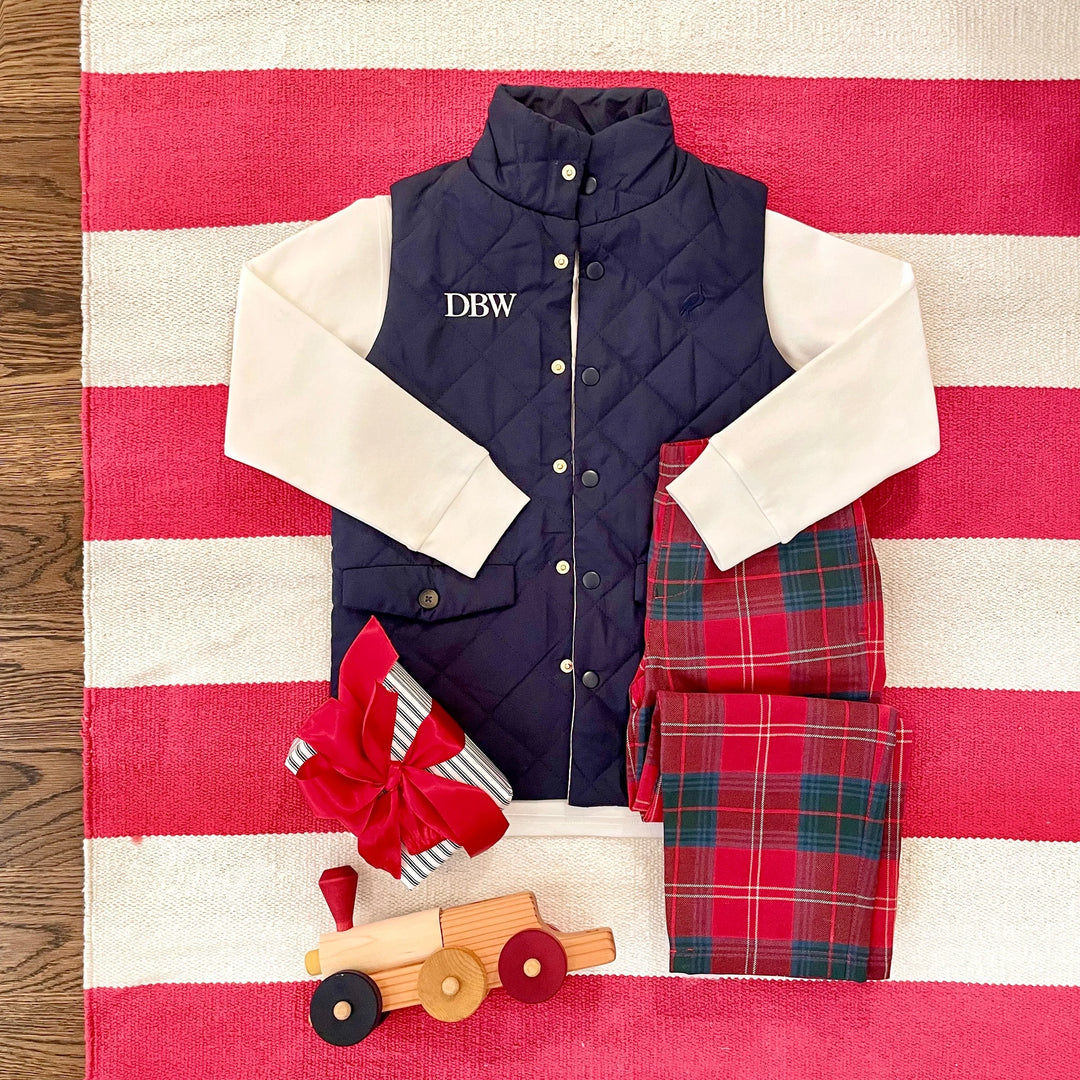 MIDDLETON PLACE PLAID SHEFFIELD PANTS WITH GRIER GREEN STORK